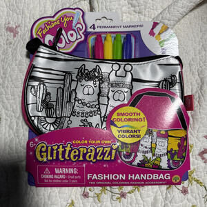 Mine to Color Glitterazzi Fashion Handbag Llamas New Color Your Own M64